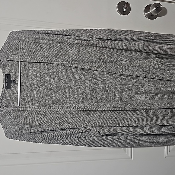 Worn 1x lane bryant long gray sweater cardigan - Picture 2 of 6